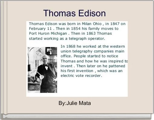 brief biography about thomas edison